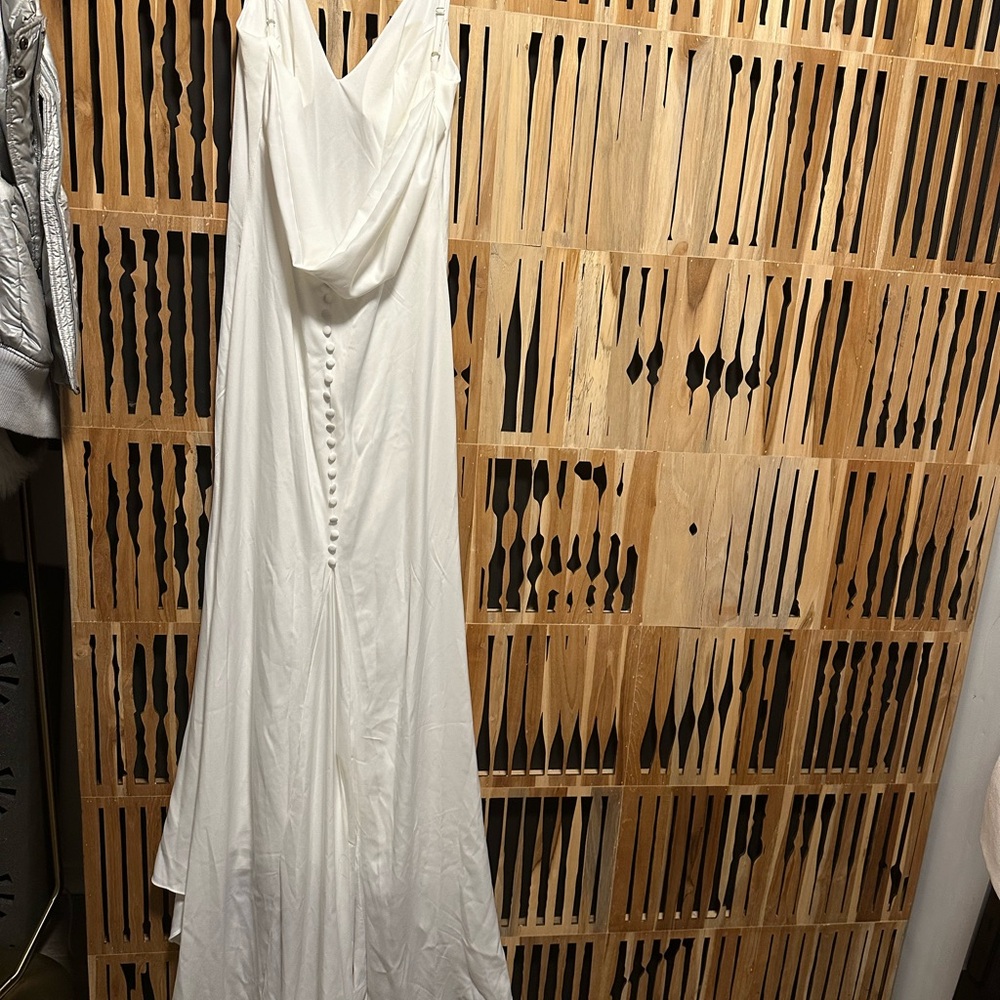 Elegant, yet perfectly simplistic satin Wedding Dress for less than $100.00!